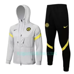 Casaco Capuz Treino Chelsea Homem 2022/23 Cinza Claro Casaco Capuz Treino Chelsea Homem 2022/23 Cinza Claro