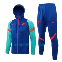Casaco Capuz Treino FC Barcelona Homem 2022/23 Azul Verde Casaco Capuz Treino FC Barcelona Homem 2022/23 Azul Verde