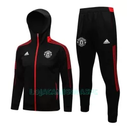 Casaco Capuz Treino Manchester United Homem 2022/23 Preto Vermelho Casaco Capuz Treino Manchester United Homem 2022/23 Preto Vermelho