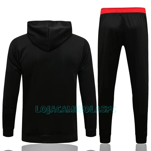 Casaco Capuz Treino Manchester United Homem 2022/23 Preto Vermelho