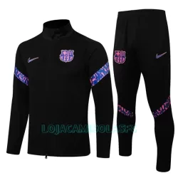 Casaco de Treino Conjunto FC Barcelona Criança 2022/23 Preta Casaco de Treino Conjunto FC Barcelona Criança 2022/23 Preta