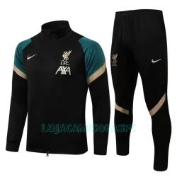 Casaco de Treino Conjunto Liverpool Criança 2022/23 Preto Verde Casaco de Treino Conjunto Liverpool Criança 2022/23 Preto Verde