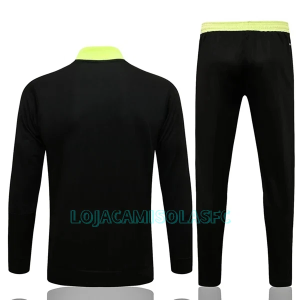 Casaco de Treino Conjunto Manchester United Criança 2022/23 Preto Amarelo