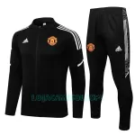Casaco de Treino Conjunto Manchester United Criança 2022/23 Preto Branco