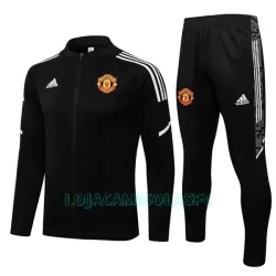 Casaco de Treino Conjunto Manchester United Criança 2022/23 Preto Branco Casaco de Treino Conjunto Manchester United Criança 2022/23 Preto Branco