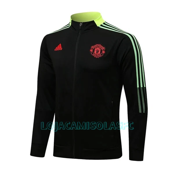 Casaco de Treino Conjunto Manchester United Homem 2022/23 Preto Amarelo