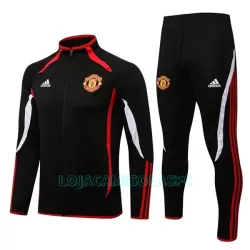 Casaco de Treino Conjunto Manchester United Homem 2022/23 Preto Branco Casaco de Treino Conjunto Manchester United Homem 2022/23 Preto Branco