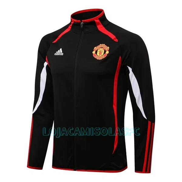 Casaco de Treino Conjunto Manchester United Homem 2022/23 Preto Branco