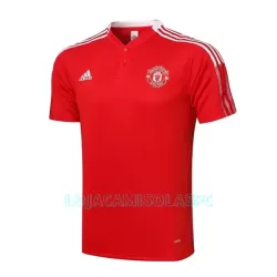 Polo de Treino Manchester United Homem 2022/23 Branca Vermelha