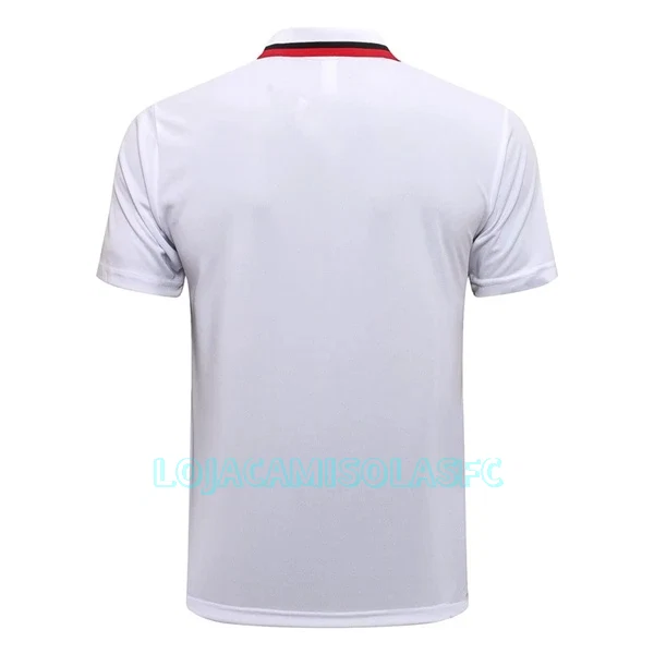 Polo de Treino Manchester United Homem 2022/23 Branco Preto Vermelho