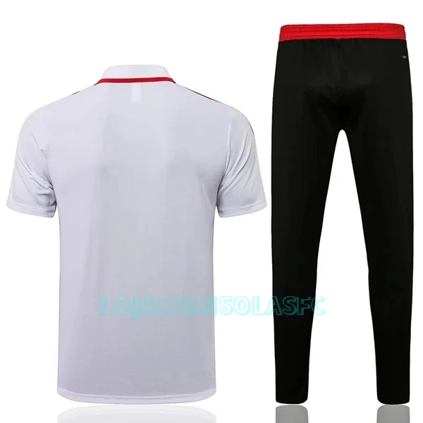 Polo de Treino Manchester United Homem 2022/23 Branco Vermelho Branco