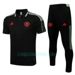 Polo de Treino Manchester United Homem 2022/23 Preto Verde