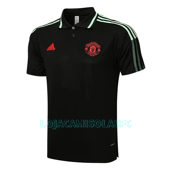 Polo de Treino Manchester United Homem 2022/23 Preto Verde
