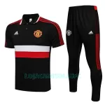 Polo de Treino Manchester United Homem 2022/23 Preto Vermelho Branco