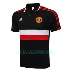 Polo de Treino Manchester United Homem 2022/23 Preto Vermelho Branco