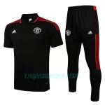 Polo de Treino Manchester United Homem 2022/23 Preto Vermelho Preto