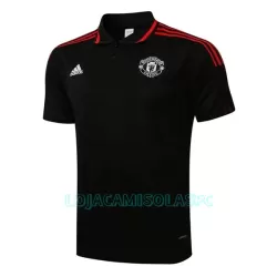 Polo de Treino Manchester United Homem 2022/23 Preto Vermelho Preto