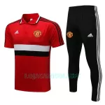 Polo de Treino Manchester United Homem 2022/23 Vermelho Preto Branco