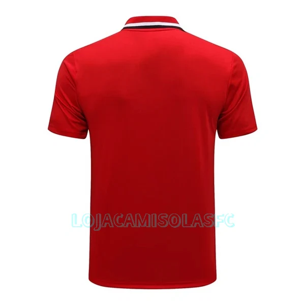 Polo de Treino Manchester United Homem 2022/23 Vermelho Preto Branco