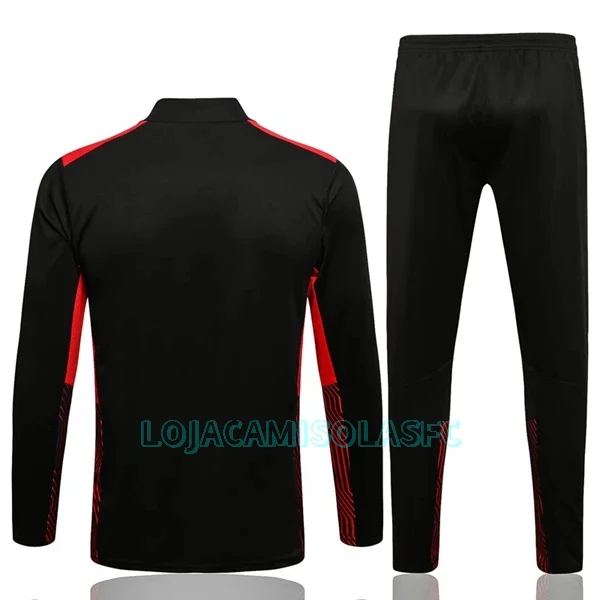 Sweat de Treino Conjunto AC Milan Homem Quarto-Zíper 2022/23 Preta