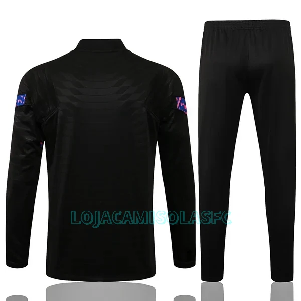 Sweat de Treino Conjunto FC Barcelona Criança Quarto-Zíper 2022/23 Preta