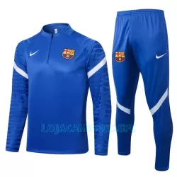 Sweat de Treino Conjunto FC Barcelona Homem Quarto-Zíper 2022/23 Azul Branco Sweat de Treino Conjunto FC Barcelona Homem Quarto-Zíper 2022/23 Azul Branco