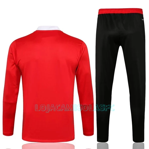 Sweat de Treino Conjunto FC Bayern de Munique Criança Quarto-Zíper 2022/23 Vermelha