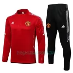 Sweat de Treino Conjunto Manchester United Champions League Criança Quarto-Zíper 2022/23 Branca Vermelha