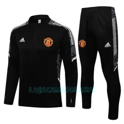 Sweat de Treino Conjunto Manchester United Champions League Criança Quarto-Zíper 2022/23 Preto Branco Sweat de Treino Conjunto Manchester United Champions League Criança Quarto-Zíper 2022/23 Preto Branco