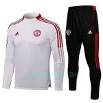 Sweat de Treino Conjunto Manchester United Criança Quarto-Zíper 2022/23 Branca