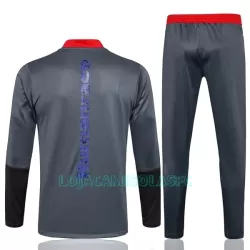 Sweat de Treino Conjunto Manchester United Criança Quarto-Zíper 2022/23 Cinza Escuro
