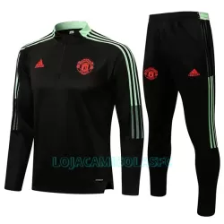 Sweat de Treino Conjunto Manchester United Criança Quarto-Zíper 2022/23 Preta Sweat de Treino Conjunto Manchester United Criança Quarto-Zíper 2022/23 Preta
