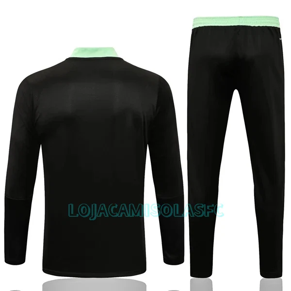 Sweat de Treino Conjunto Manchester United Criança Quarto-Zíper 2022/23 Preta