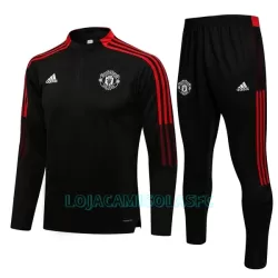 Sweat de Treino Conjunto Manchester United Criança Quarto-Zíper 2022/23 Preto Vermelho Sweat de Treino Conjunto Manchester United Criança Quarto-Zíper 2022/23 Preto Vermelho