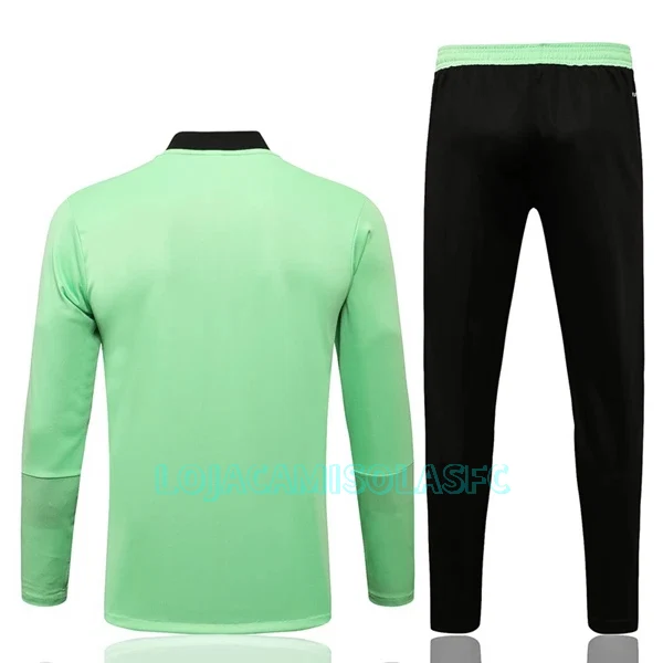 Sweat de Treino Conjunto Manchester United Homem Quarto-Zíper 2022/23 Verde
