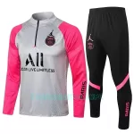 Sweat de Treino Conjunto Paris Saint-Germain Criança Quarto-Zíper 2022/23 Rosa Cinza Claro