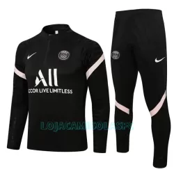 Sweat de Treino Conjunto Paris Saint-Germain Homem Quarto-Zíper 2022/23 Preto Rosa Claro Sweat de Treino Conjunto Paris Saint-Germain Homem Quarto-Zíper 2022/23 Preto Rosa Claro