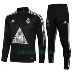 Sweat de Treino Conjunto Real Madrid Criança Quarto-Zíper 2022/23 Preta Sweat de Treino Conjunto Real Madrid Criança Quarto-Zíper 2022/23 Preta