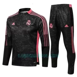 Sweat de Treino Conjunto Real Madrid Criança Quarto-Zíper 2022/23 Preto Vermelho Sweat de Treino Conjunto Real Madrid Criança Quarto-Zíper 2022/23 Preto Vermelho