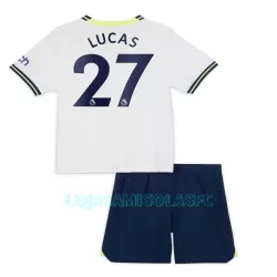 Camisola Tottenham Hotspur Lucas 27 Criança Equipamento 1ª 2022/23 Camisola Tottenham Hotspur Lucas 27 Criança Equipamento 1ª 2022/23