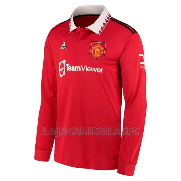 Camisola Manga Comprida Manchester United Ronaldo 7 Homem Equipamento 1ª 2022/23