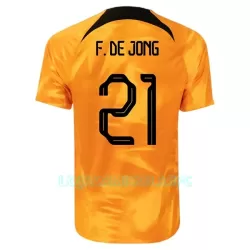 Camisola Holanda Frenkie de Jong 21 Homem Equipamento 1ª Mundial 2022 Camisola Holanda Frenkie de Jong 21 Homem Equipamento 1ª Mundial 2022