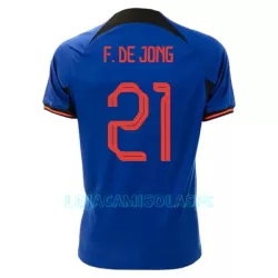 Camisola Holanda Frenkie de Jong 21 Homem Equipamento 2ª Mundial 2022 Camisola Holanda Frenkie de Jong 21 Homem Equipamento 2ª Mundial 2022