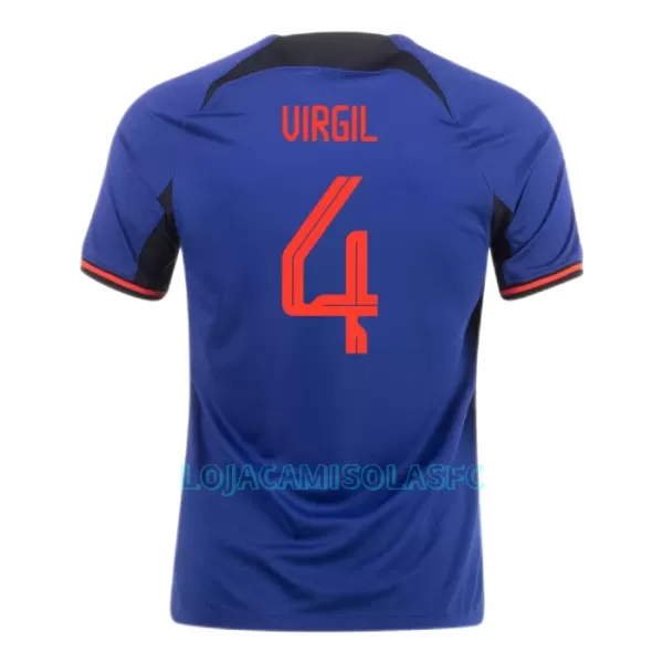 Camisola VIRGIL 4 Holanda Homem Equipamento 2ª Mundial 2022