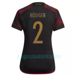 Camisola Alemanha Antonio Rudiger 2 Mulher Equipamento 2ª Mundial 2022 Camisola Alemanha Antonio Rudiger 2 Mulher Equipamento 2ª Mundial 2022