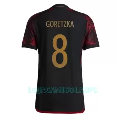 Camisola Alemanha Leon Goretzka 8 Homem Equipamento 2ª Mundial 2022 Camisola Alemanha Leon Goretzka 8 Homem Equipamento 2ª Mundial 2022