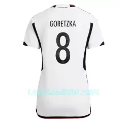 Camisola Alemanha Leon Goretzka 8 Mulher Equipamento 1ª Mundial 2022 Camisola Alemanha Leon Goretzka 8 Mulher Equipamento 1ª Mundial 2022