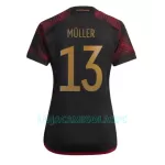 Camisola Alemanha Thomas Müller 13 Mulher Equipamento 2ª Mundial 2022