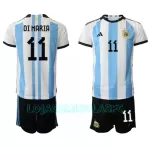 Camisola Argentina Angel Di Maria 11 Criança Equipamento 1ª Mundial 2022