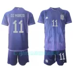Camisola Argentina Angel Di Maria 11 Criança Equipamento 2ª Mundial 2022